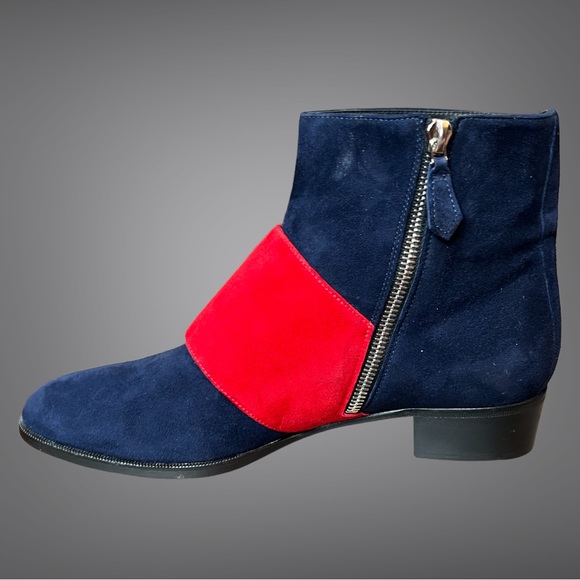 HERMES NAVY PIMENTO GOAT SUEDE LEXINGTON ANKLE BOOTS SHOES EU 40 - Picture 4 of 9